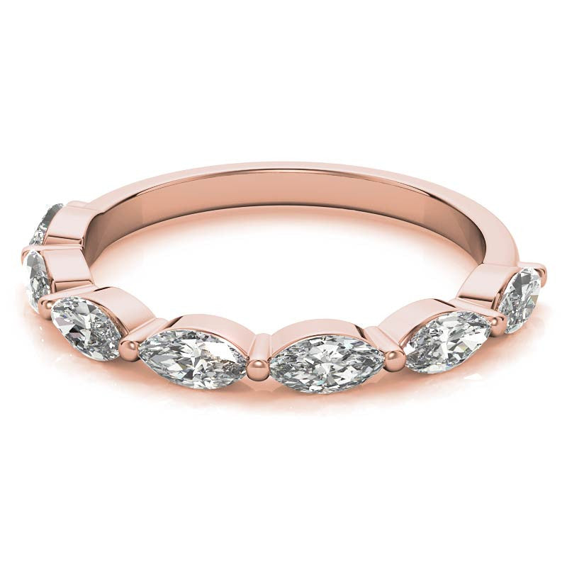 0.91tcw 7-Stone Marquise Moissanite Petite Stackable Band