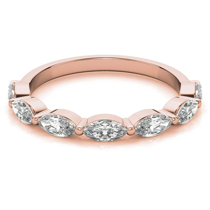 0.91tcw 7-Stone Marquise Moissanite Petite Stackable Band