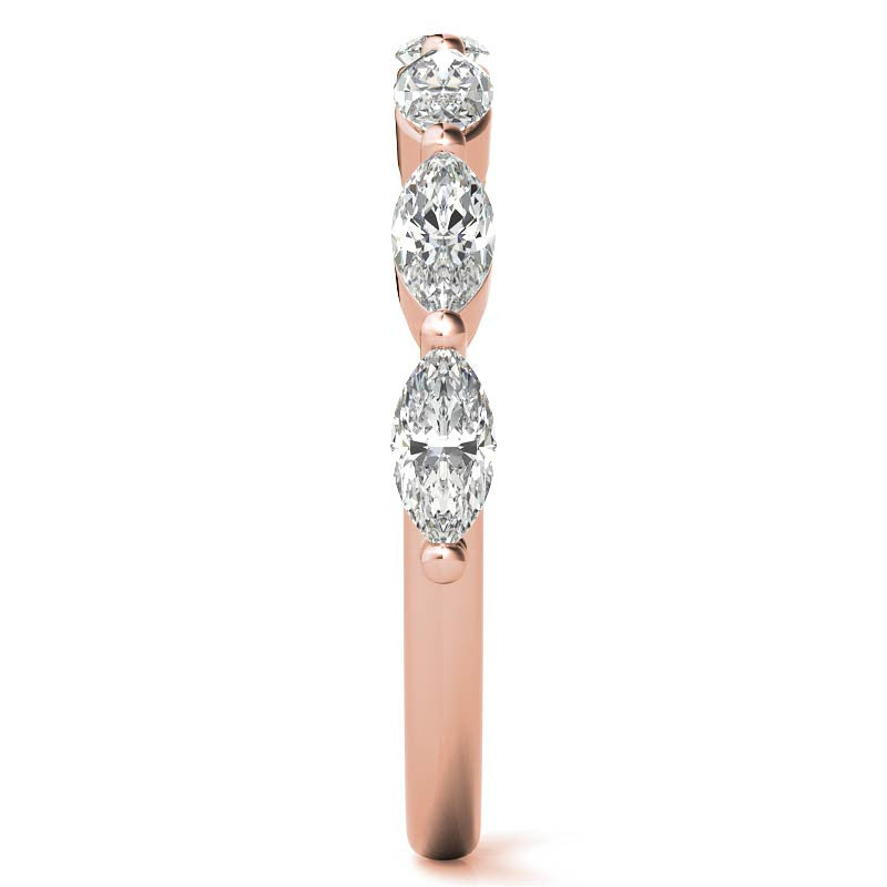 0.91tcw 7-Stone Marquise Moissanite Petite Stackable Band