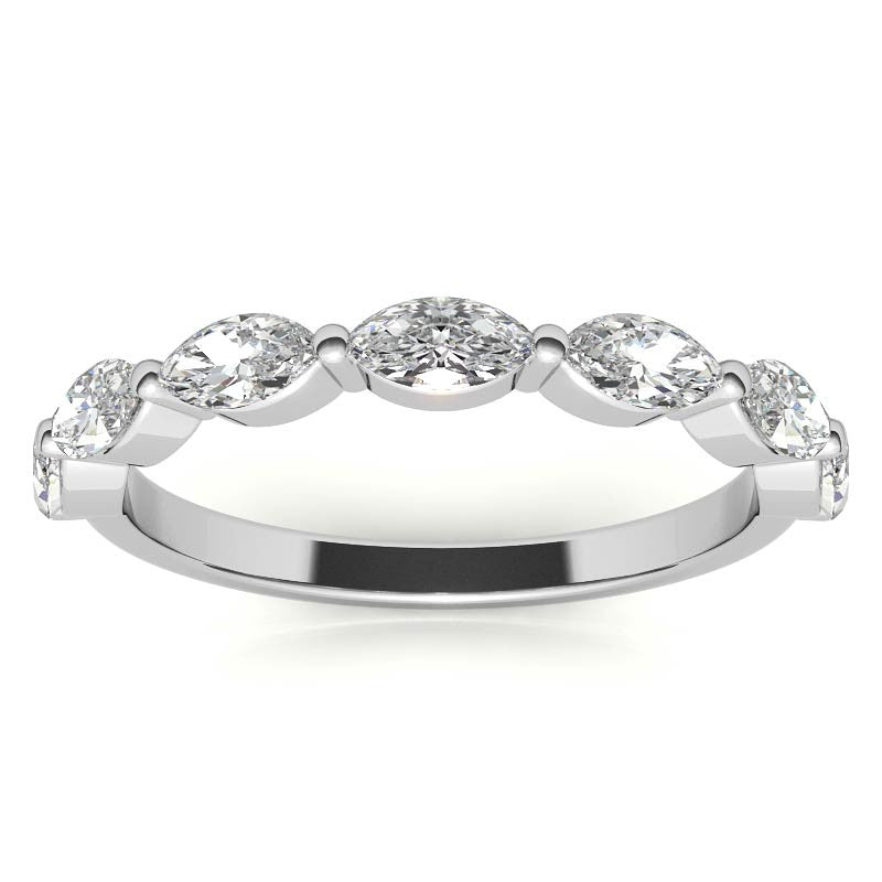 0.91tcw 7-Stone Marquise Moissanite Petite Stackable Band