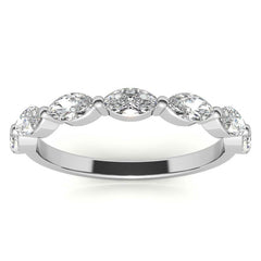 0.91tcw 7-Stone Marquise Moissanite Petite Stackable Band