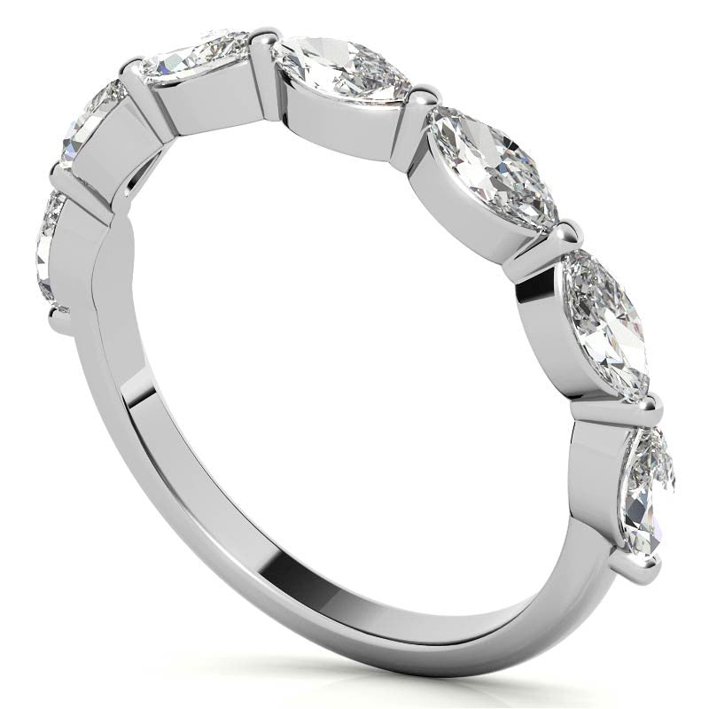0.91tcw 7-Stone Marquise Moissanite Petite Stackable Band
