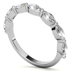 0.91tcw 7-Stone Marquise Moissanite Petite Stackable Band