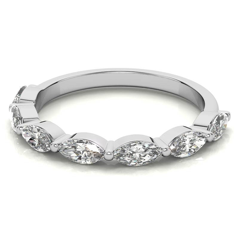 0.91tcw 7-Stone Marquise Moissanite Petite Stackable Band