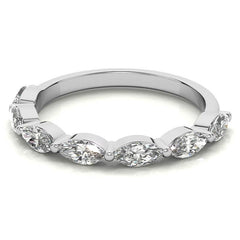 0.91tcw 7-Stone Marquise Moissanite Petite Stackable Band