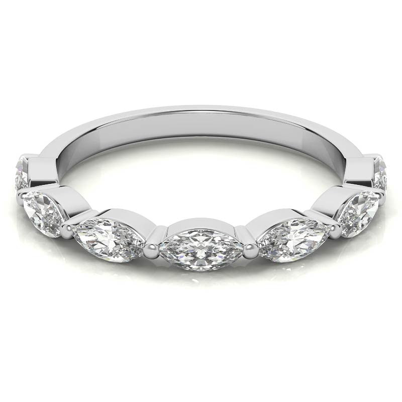 0.91tcw 7-Stone Marquise Moissanite Petite Stackable Band