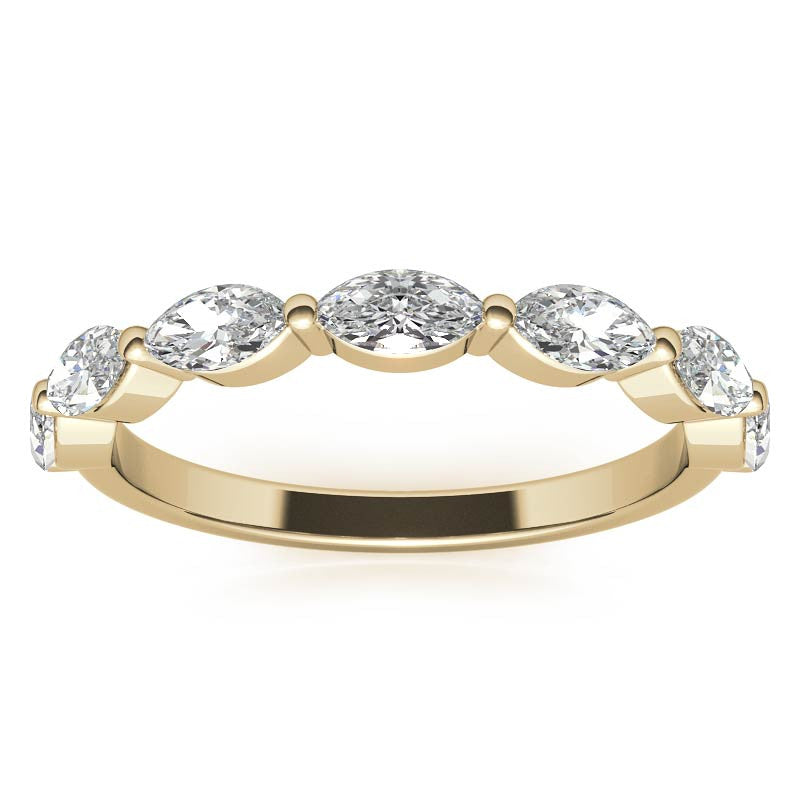 0.91tcw 7-Stone Marquise Moissanite Petite Stackable Band