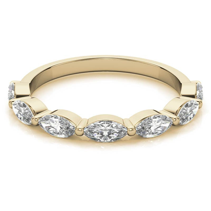 0.91tcw 7-Stone Marquise Moissanite Petite Stackable Band
