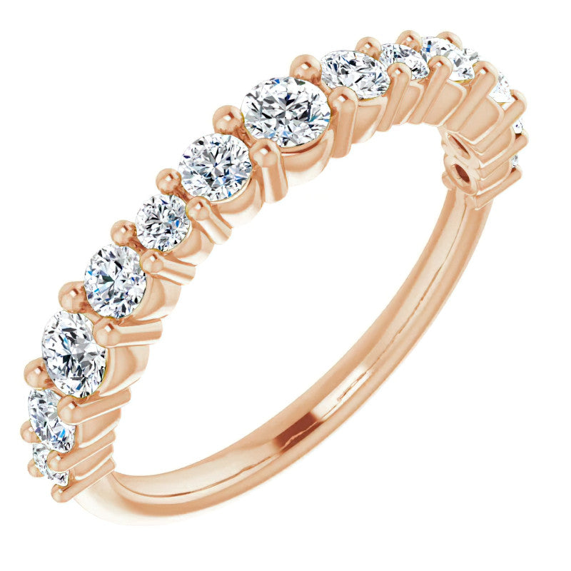 Round Shared-Prong Moissanite Stackable Band