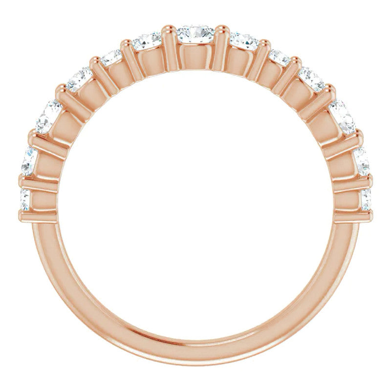 Round Shared-Prong Moissanite Stackable Band