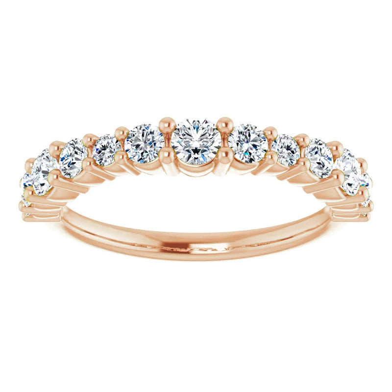 Round Shared-Prong Moissanite Stackable Band
