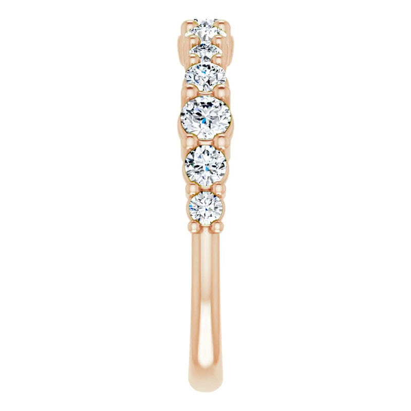 Round Shared-Prong Moissanite Stackable Band