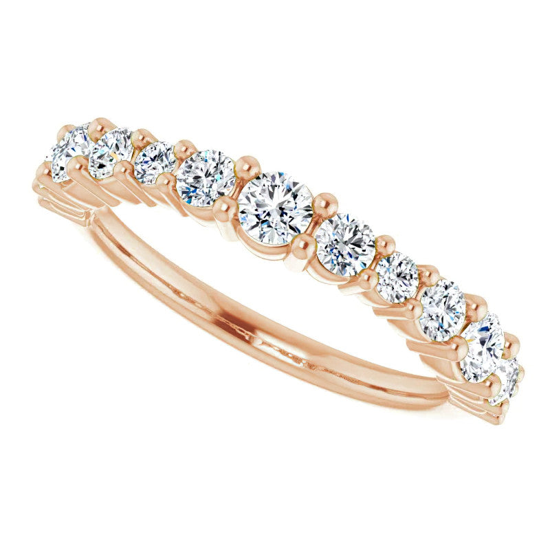 Round Shared-Prong Moissanite Stackable Band