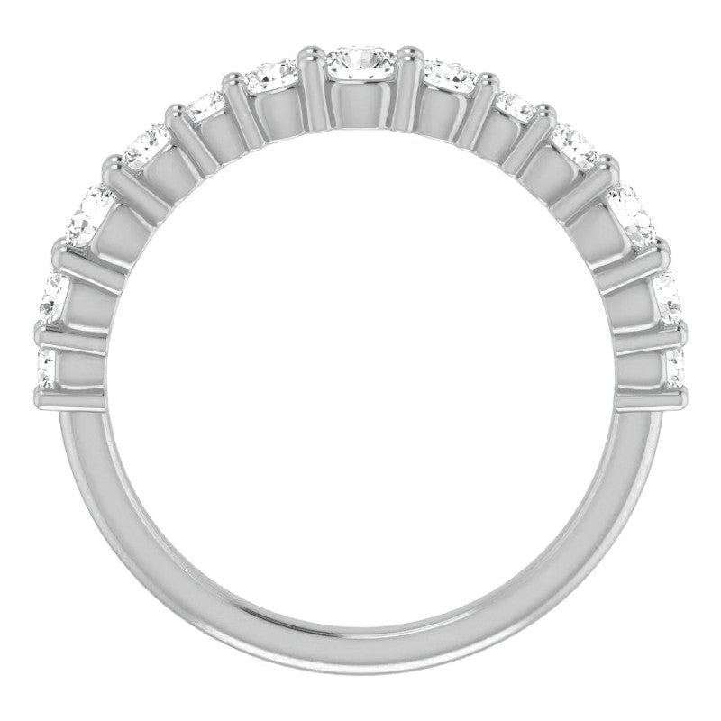 Round Shared-Prong Moissanite Stackable Band