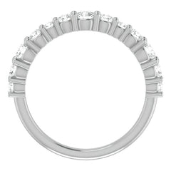 Round Shared-Prong Moissanite Stackable Band