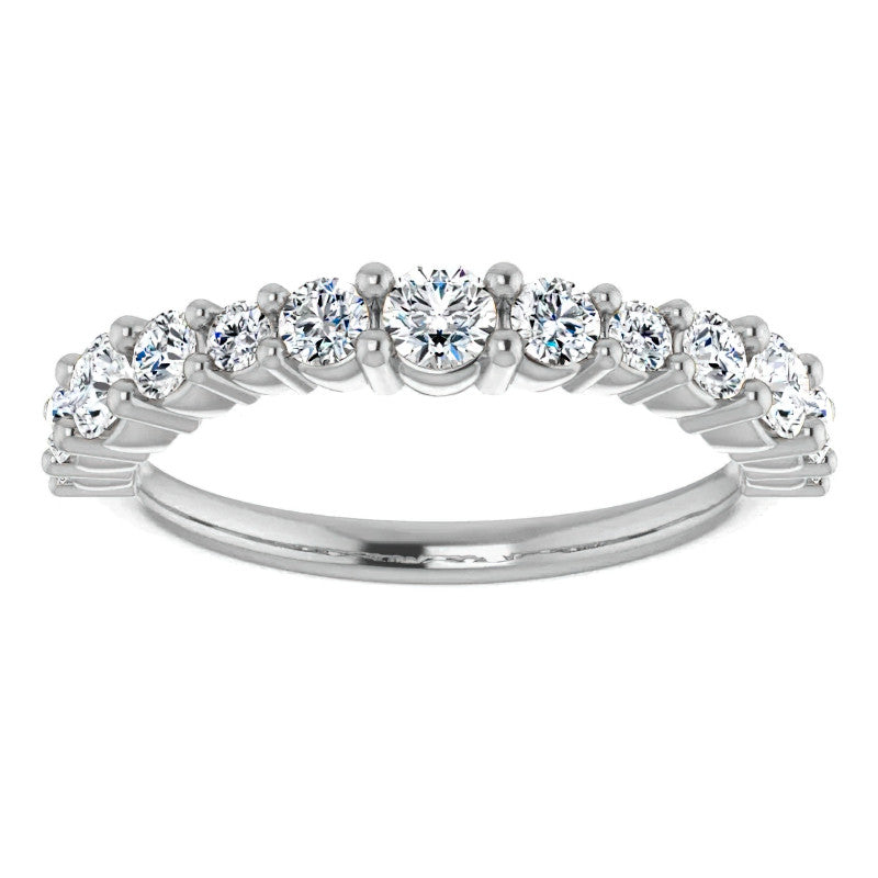 Round Shared-Prong Moissanite Stackable Band