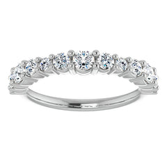 Round Shared-Prong Moissanite Stackable Band