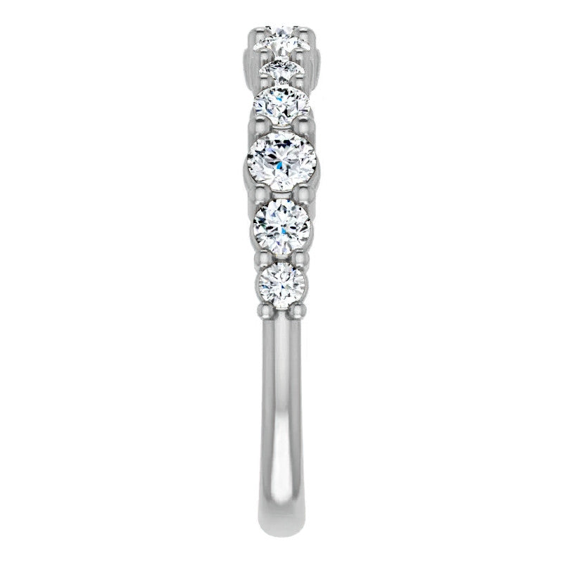 Round Shared-Prong Moissanite Stackable Band