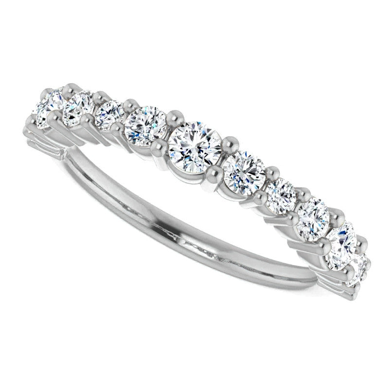 Round Shared-Prong Moissanite Stackable Band