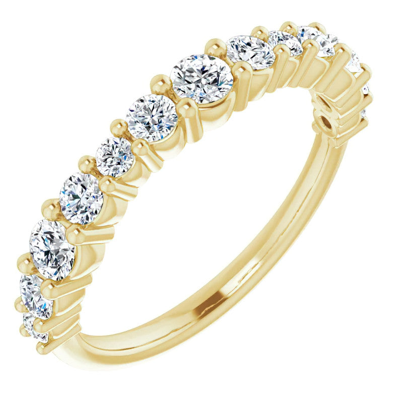 Round Shared-Prong Moissanite Stackable Band