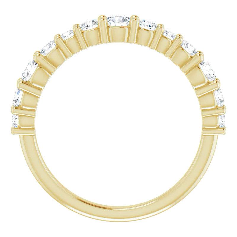 Round Shared-Prong Moissanite Stackable Band