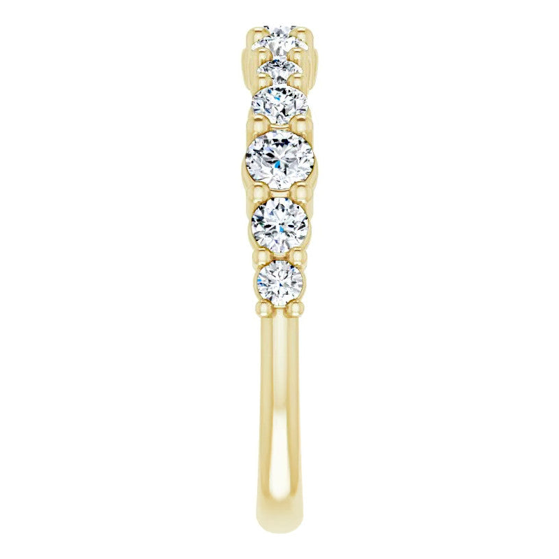 Round Shared-Prong Moissanite Stackable Band