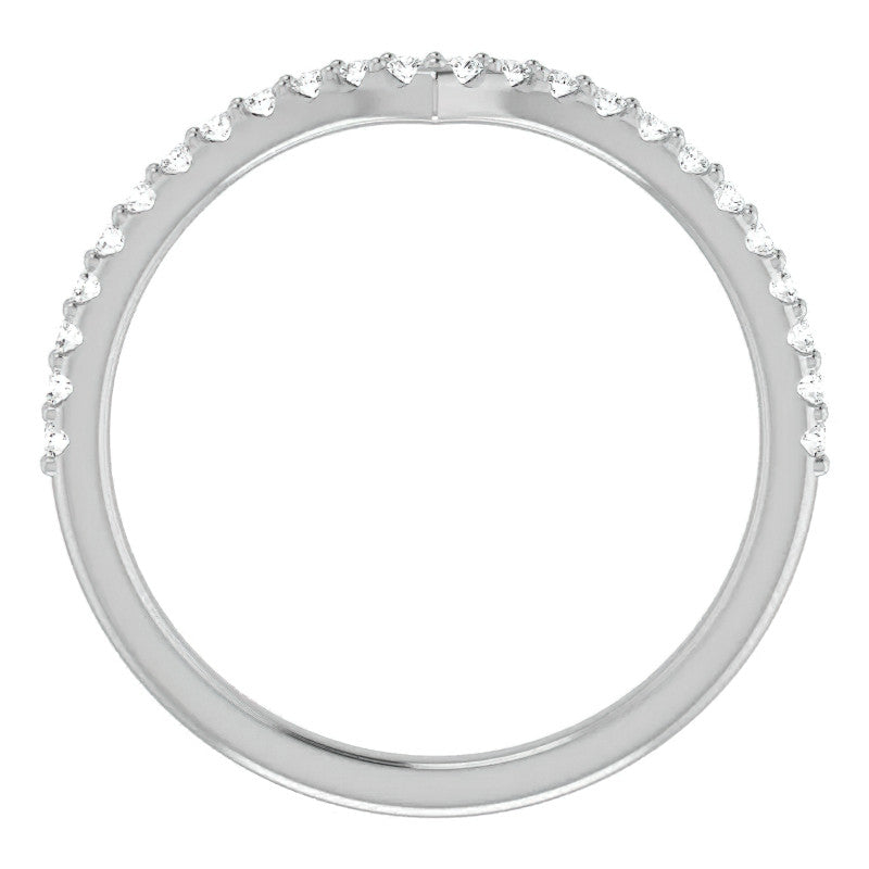Round Moissanite "V" Contour Stackable Band