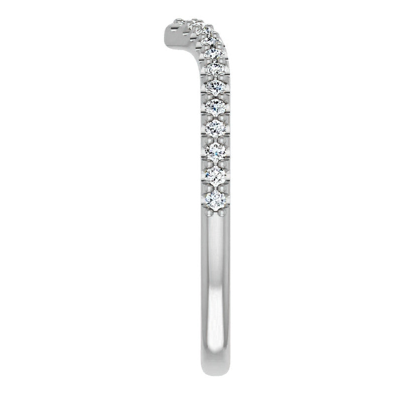 Round Moissanite "V" Contour Stackable Band