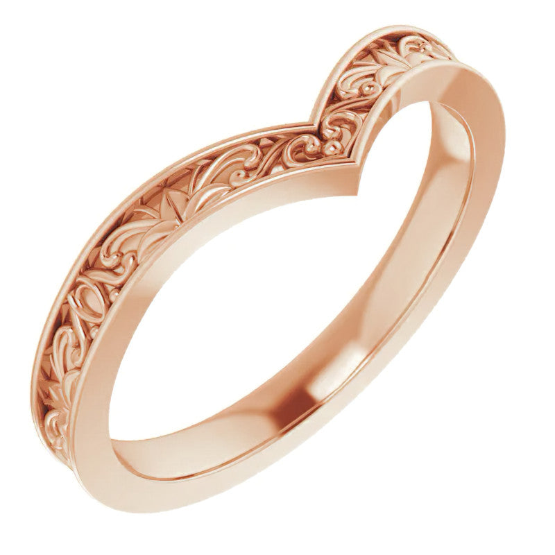 Vintage-Inspired "V" Ring Stackable Band