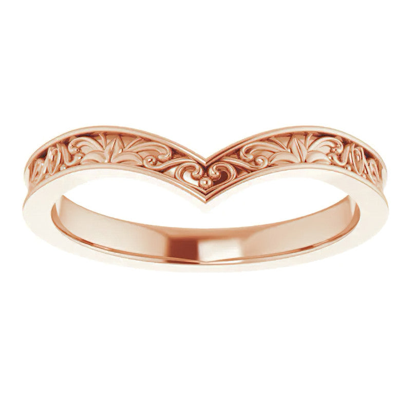 Vintage-Inspired "V" Ring Stackable Band