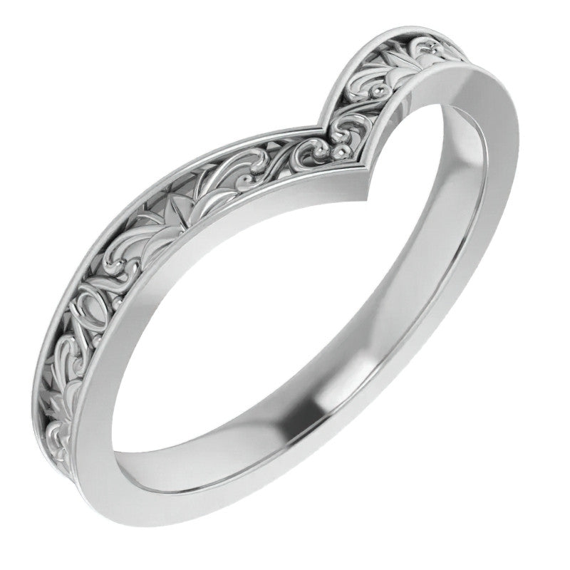 Vintage-Inspired "V" Ring Stackable Band