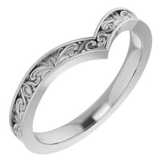 Vintage-Inspired "V" Ring Stackable Band