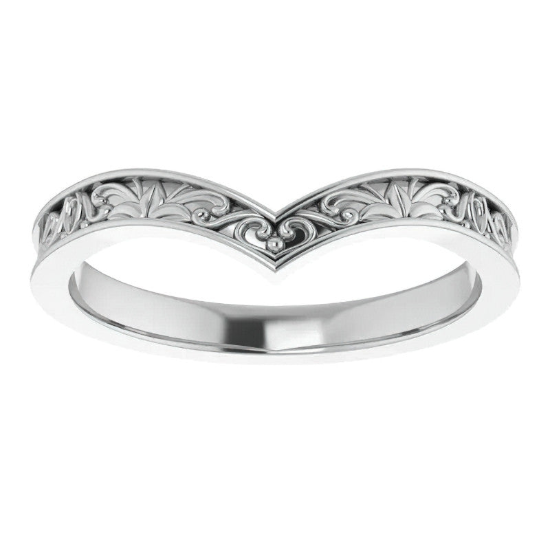Vintage-Inspired "V" Ring Stackable Band