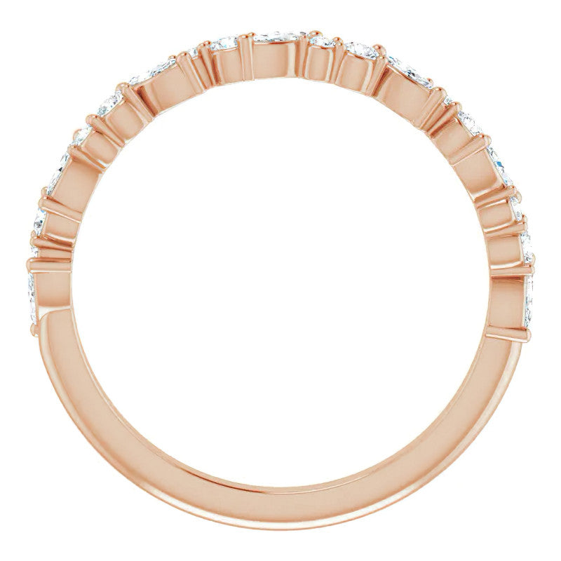 Round & Marquise Moissanite Stackable Band