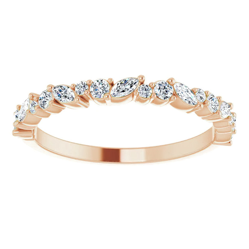 Round & Marquise Moissanite Stackable Band