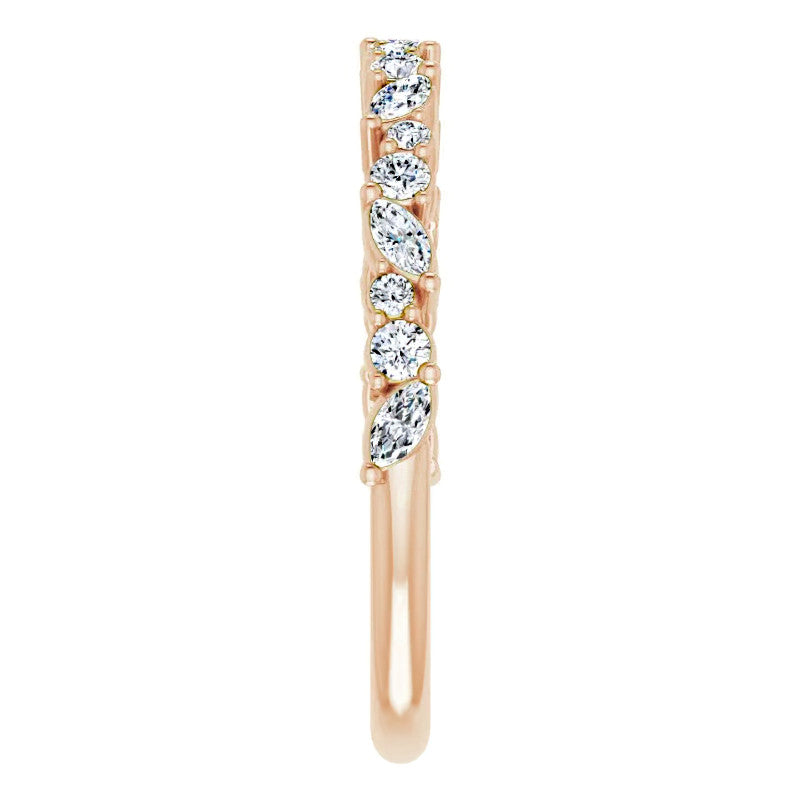 Round & Marquise Moissanite Stackable Band