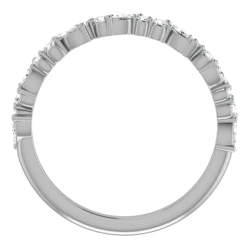 Round & Marquise Moissanite Stackable Band