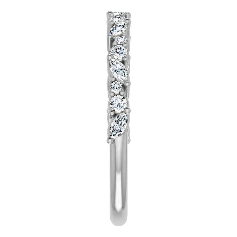 Round & Marquise Moissanite Stackable Band