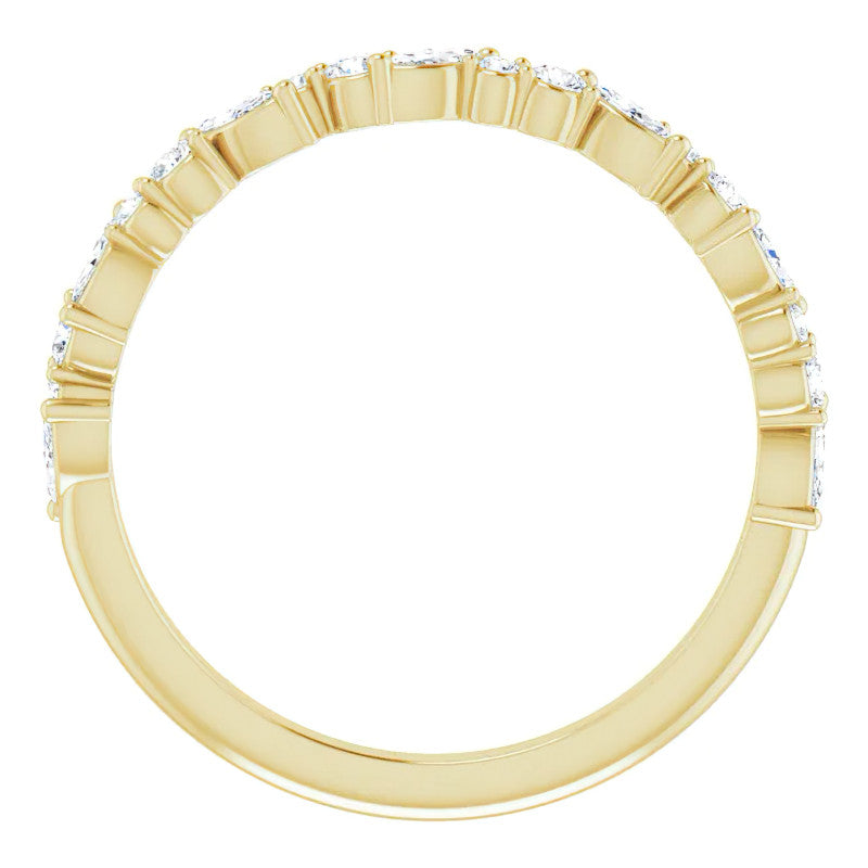 Round & Marquise Moissanite Stackable Band