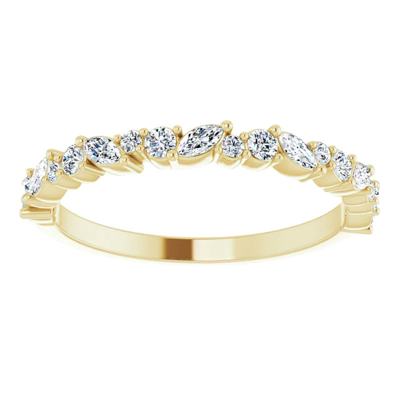Round & Marquise Moissanite Stackable Band