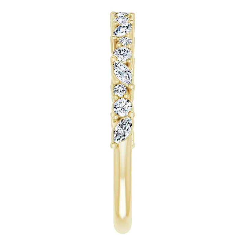 Round & Marquise Moissanite Stackable Band