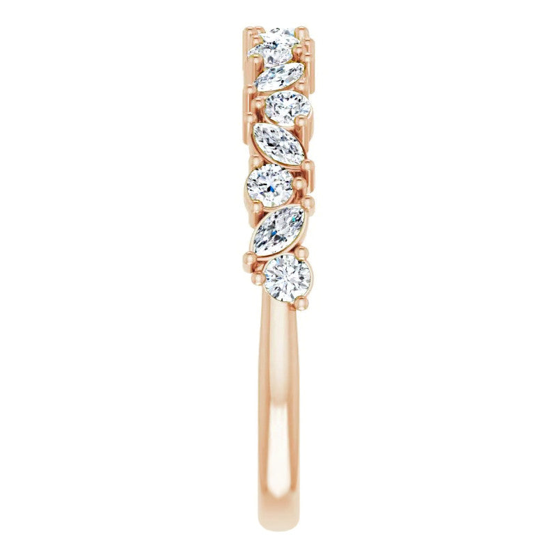 Round & Marquise Moissanite Stackable Band