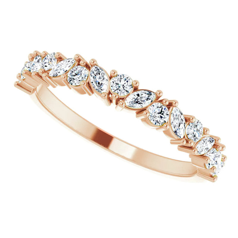 Round & Marquise Moissanite Stackable Band
