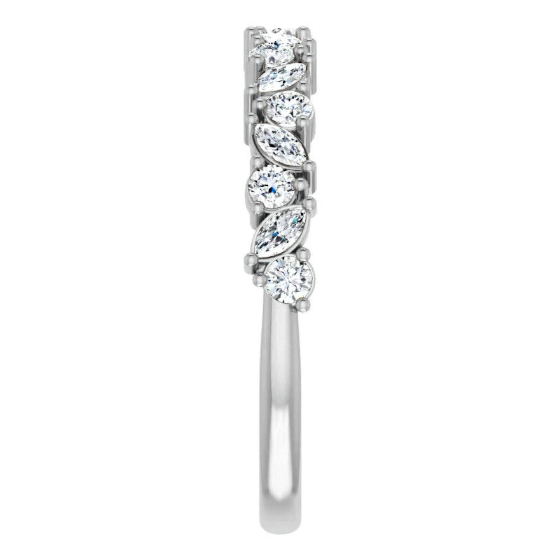 Round & Marquise Moissanite Stackable Band