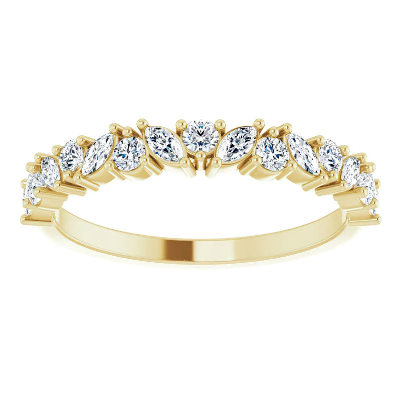 Round & Marquise Moissanite Stackable Band