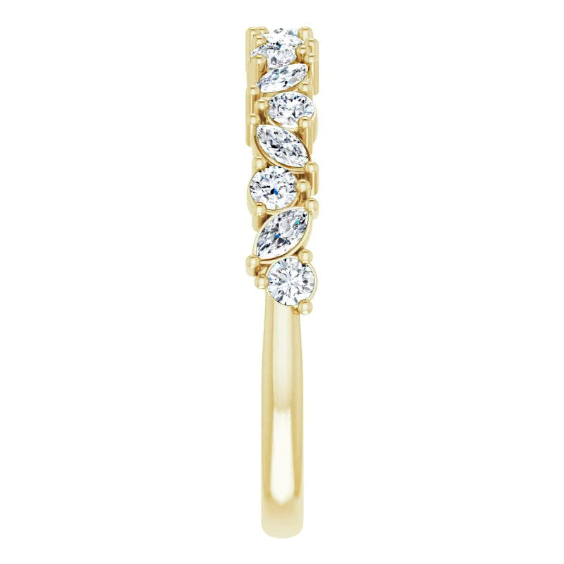 Round & Marquise Moissanite Stackable Band