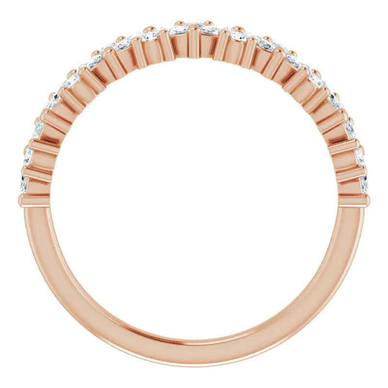 Round & Marquise Moissanite Cluster Stackable Band