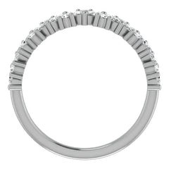 Round & Marquise Moissanite Cluster Stackable Band