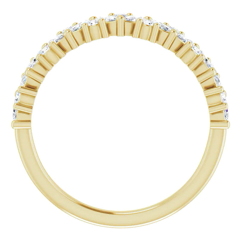 Round & Marquise Moissanite Cluster Stackable Band