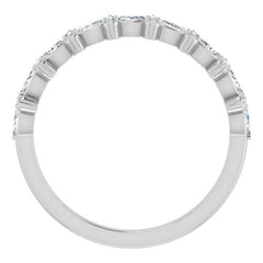 Round & Marquise Moissanite Prong-Set Stackable Band